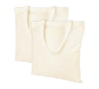 ROOMHUAWAY Lot de 2 sacs en toile de jute à peindre - 40 x 35 cm - Sac en tissu à peindre - Sac en coton - Sac de courses - Sac de gym pour faire du shopping à la maison ou au fitness, Couleur