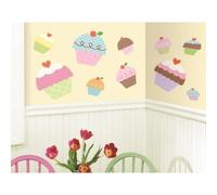 ROOMMATES - 10 Stickers repositionnables géants décoration murale Cupcakes 46 x 102 cm