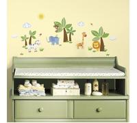 ROOMMATES - 47 Stickers Repositionnables DES ANIMAUX DE LA JUNGLE décoration murale pour chambre enfant