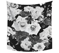 RoomMates Drapeau tenture fleurs noires et blanches