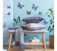 ROOMMATES EMB5065SCS Ornements Papillon Autocollants muraux à décoller et à Coller, Bleu et Noir