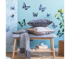 ROOMMATES EMB5065SCS Ornements Papillon Autocollants muraux à décoller et à Coller, Bleu et Noir