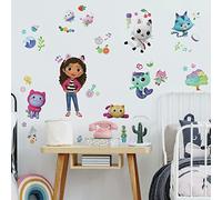 RoomMates Gabby's Dollhouse RMK4823SCS Décalcomanies murales à décoller et à coller, rose, violet, bleu