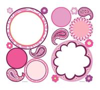 ROOMMATES Lot de 17 stickers MOTIFS CACHEMIRE repositionnables avec feutre effaçable 4 feuilles de 10.1 cm x 44.1 cm