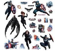ROOMMATES Lot de 25 stickers CAPTAIN AMERICA WINTER SOLDIER repositionnables 4 feuilles de 10,1 x 44,1 cm