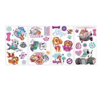 ROOMMATES Lot de 30 stickers PAT PATROUILLE CHIOT STELLA & EVEREST repositionnables 4 feuilles de 10,1 x 44,1 cm