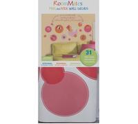 ROOMMATES Lot de 31 stickers CADRES POIS ORANGE & ROSE repositionnables 4 feuilles de 10,1 x 44.1 cm