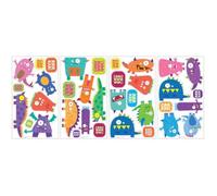 ROOMMATES Lot de 35 stickers PETITS MONSTRES repositionnables 4 feuilles de 10,1cm x 44,1cm