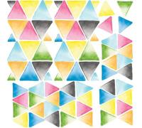 ROOMMATES Lot de 76 stickers TRIANGLE AQUARELLE MULTICOLORE repositionnables 4 feuilles de 10,1 x 44,1 cm