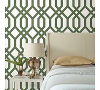 ROOMMATES Papier Peint Autocollant pour tonnelle Vert et Blanc