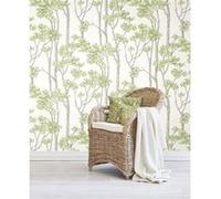 ROOMMATES Papier Peint rouleau auto-adhésif - Arbre Bouleau Vert Multicolors G