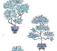 ROOMMATES Papier Peint rouleau auto-adhésif - Bonsaïs - Bleu Multicolors G