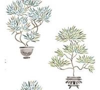 ROOMMATES Papier Peint rouleau auto-adhésif - Bonsaïs - Vert Multicolors G