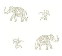 ROOMMATES Papier Peint rouleau auto-adhésif - Eléphant qui marche - Blanc Multicolors G