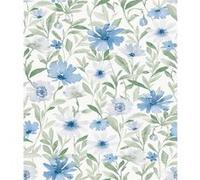 ROOMMATES Papier peint rouleau auto-adhésif - Marché des Fleurs - Bleu Multicolors G