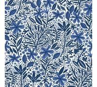 ROOMMATES Papier peint rouleau auto-adhésif - Motifs floraux - Bleu Multicolors G