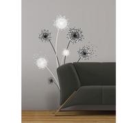 ROOMMATES - Pissenlit stickers XXL repositionnables géants décoration murale 102 x 46 cm Noir et Blanc