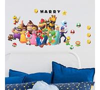 ROOMMATES RMK5094GM Alphabet géant Super Mario Autocollants muraux à décoller et à Coller, Green, Red, Yellow