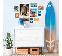 ROOMMATES RMK5338GM Kit Poster géant rétro Surf Gallery Autocollants muraux à décoller et à Coller, Bleu, Orange, Jaune