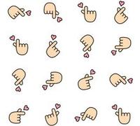 ROOMMATES Rouleau de papier peint auto-adhésif Cœur de doigt en coréen Lara Jean Rose G