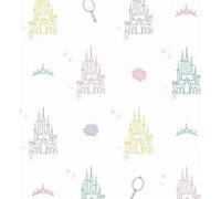 ROOMMATES Rouleau de papier peint auto-adhésif - Disney Château de Princesses - Blanc Blanc G