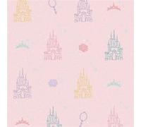 ROOMMATES Rouleau de papier peint auto-adhésif - Disney Château de Princesses - Rose Rose G