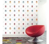 ROOMMATES Rouleau de papier peint auto-adhésif - Marvel Avengers Comics - Visages des Super-Héros Multicolors