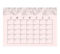 RoomMates Sticker agenda effaçable mensuel pivoine repositionnable