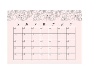 RoomMates Sticker agenda effaçable mensuel pivoine repositionnable