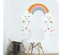 ROOMMATES Sticker géant Arc en Ciel et cœurs repositionnable
