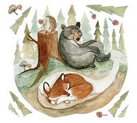 RoomMates Sticker Géant repositionnable Le Renard et ses amis