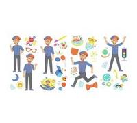 RoomMates sticker mural Blippi junior 44 x 93 cm vinyle 35 pièces Multicolors