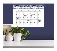 ROOMMATES Sticker Mural Calendrier Mensuel Aquarelle Bleu Personnalisable et effaçable à sec Bleu