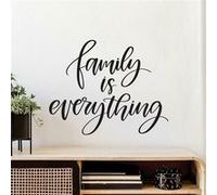 ROOMMATES Sticker Mural Géant Citation -Family is Everything- La Famille c'est le plus important Noir G