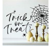 ROOMMATES Sticker Mural géant Halloween Toile d'Araignée -Un bonbon ou un sort- Noir G