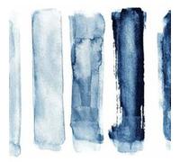 ROOMMATES Sticker Mural Tracés Bleu en Aquarelle Bleu