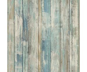 ROOMMATES Sticker Papier Peint adhésif Bois Vieilli Bleu repositionnable