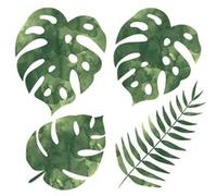 ROOMMATES Stickers repositionnables Feuilles de Palmiers, Vinyle, Vert, 10,92 cm. 13,97 cm by 21,59 cm. 25,91 cm
