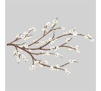 Sticker Géant Repositionnable Branche de Fleurs Blanches Printemps