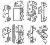 ROOMMATES Stickers camions à colorier Noir G