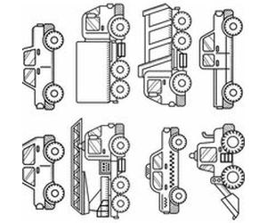 ROOMMATES Stickers camions à colorier Noir G