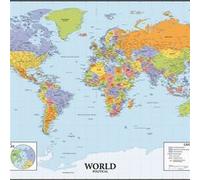 ROOMMATES Stickers - Carte Géante Du Monde - Hauteur 101,6 cm Rouge G
