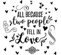 ROOMMATES Stickers - Écriture All Because Two People - Hauteur 22,9 cm Multicolors