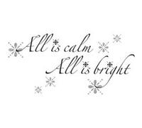 ROOMMATES Stickers - Écriture All Is Calm, All Is Bright - Hauteur 92,71 cm Multicolors