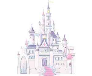 RoomMates Stickers Géant Repositionnable Disney Princesse Château, Blanc