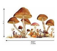 ROOMMATES Stickers Muraux Champignons Géants et lapins 147x85 cm Marron G