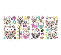 RoomMates stickers muraux hiboux et papillons vinyle 48 pièces Multicolore G