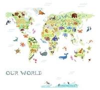 RoomMates stickers muraux Kids World Map vinyle 33 pièces Multicolors G