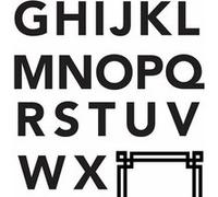 ROOMMATES Stickers muraux Lettres de l'Alphabet sans empattement Noir