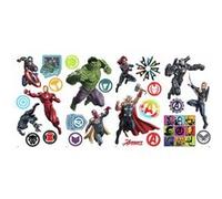 RoomMates Stickers repositionnables Avengers Classic – vinyl, 26 pièces multicolores
